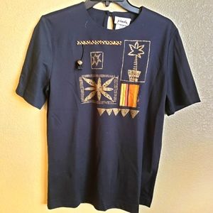 jo hardin black graphic shirt. Sz. M